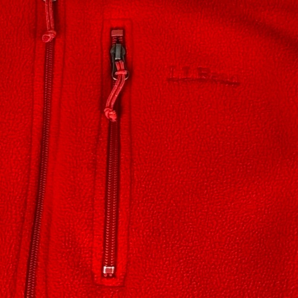 LL Bean Mens XLT Fleece Sweater Vest Red POLARTEC Pockets Cinch Waist Full Zip - Picture 8 of 13